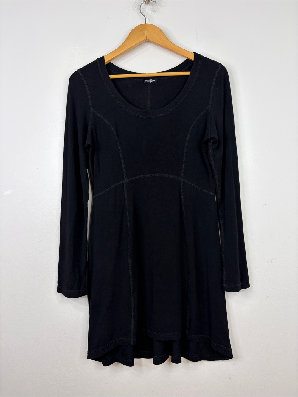 Miik Mini Dress Womens Medium Black Long Sleeve Scoop Neck Bamboo Jersey Canada